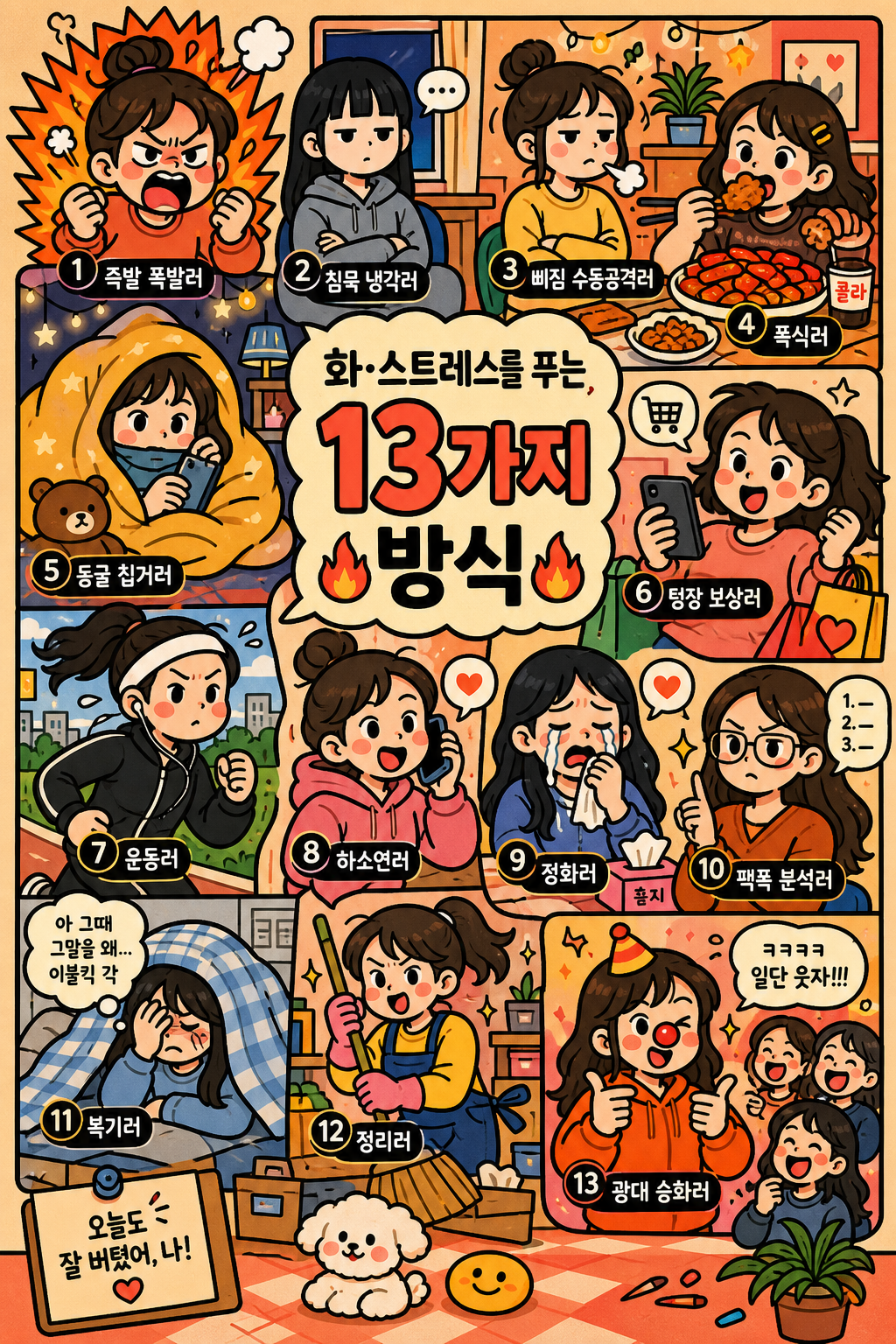 나 빡치면 이렇게 됨 — 스트레스 표출 13유형