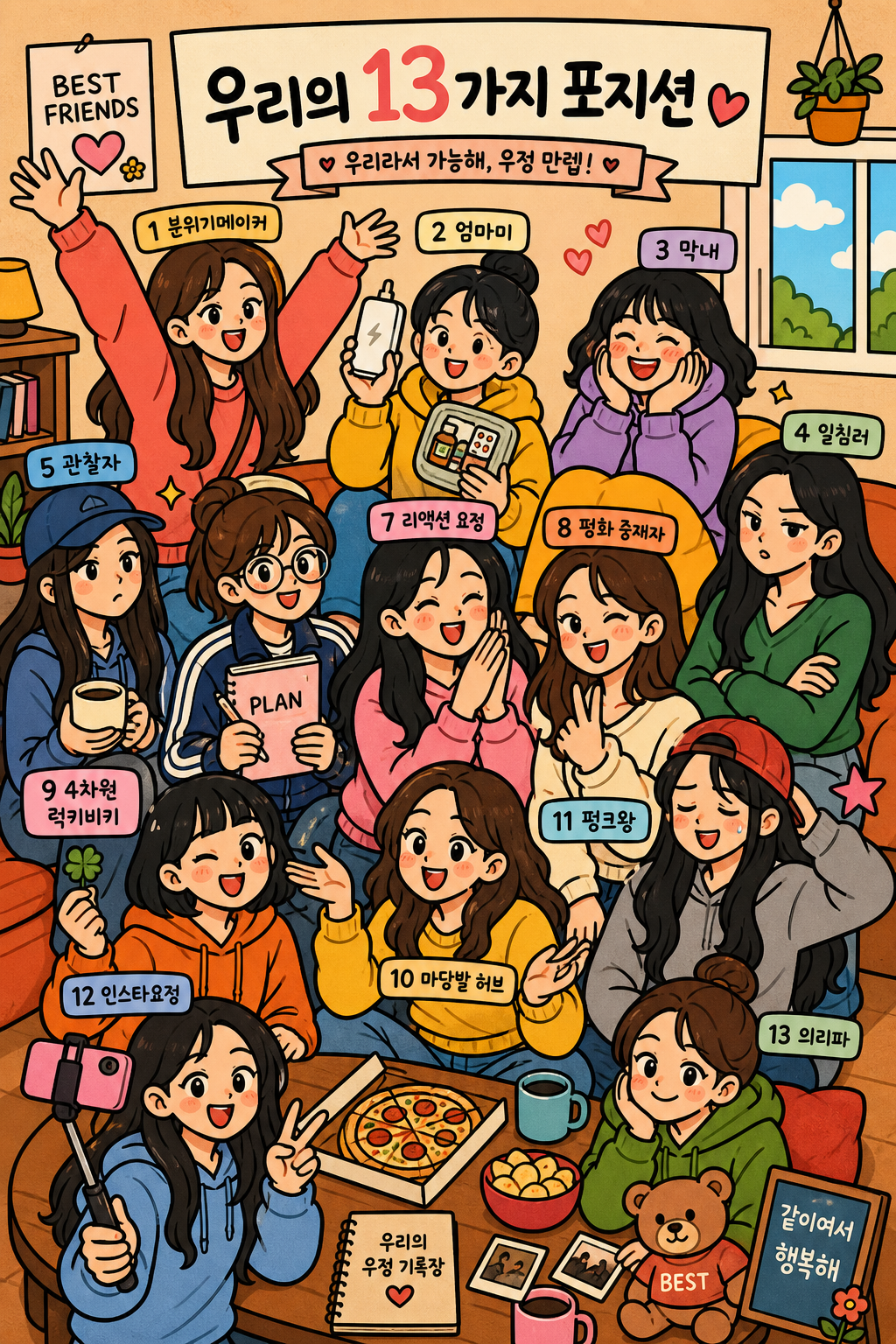 우리 무리에서 나는? — 친구 그룹 포지션 13유형