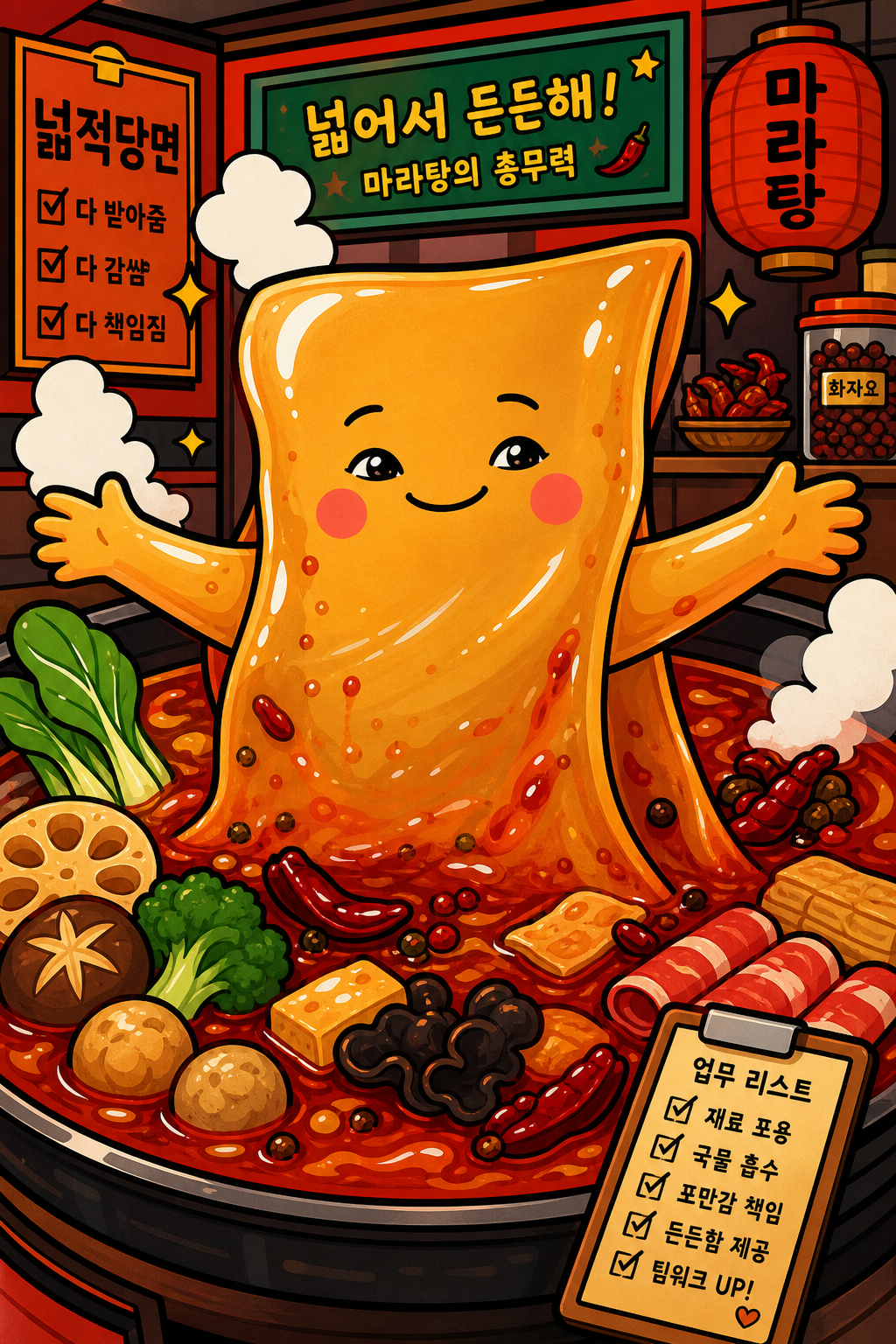 총무력 포용형 넓적당면 🍥