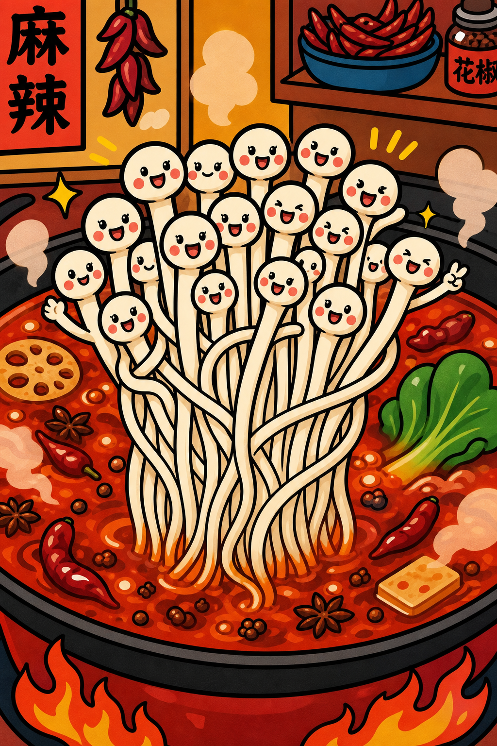 끈끈 사교형 팽이버섯 🍄