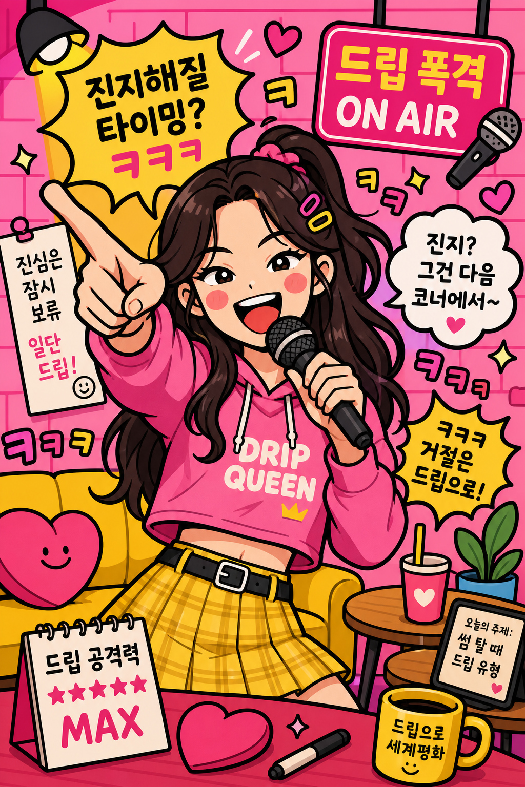 텐션 만렙 드립 폭격녀 🎤