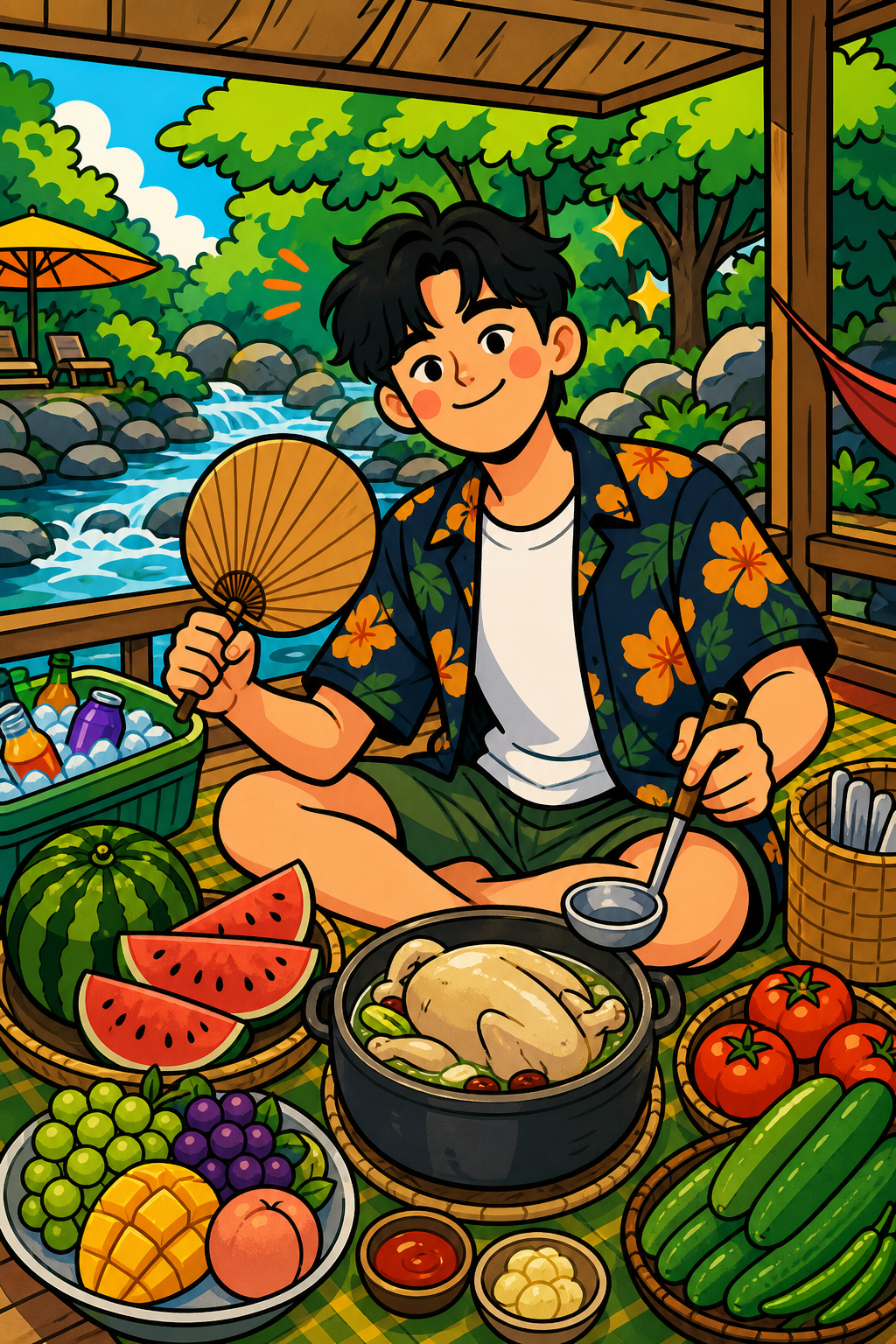 계곡 평상 어른이 🍉